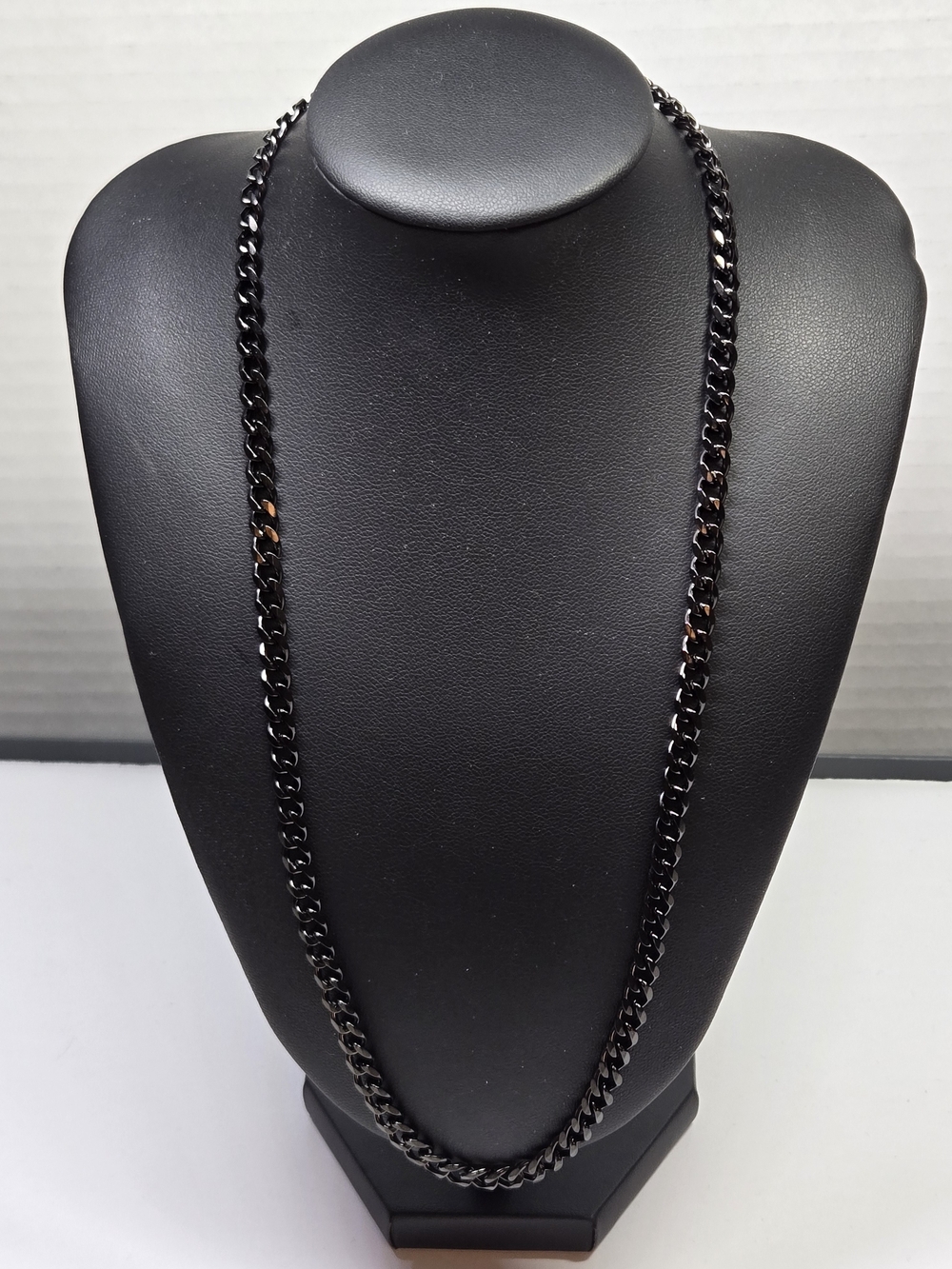 Gun Metal Stainless Steel Cuban Link 5mm Lobster Claw Clasp